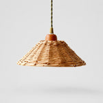 Charger l'image dans la visionneuse de la galerie, Natural woven rattan mini pendant lamp on a light background