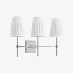 Carica l'immagine nella visualizzazione Galleria, Lampada da Parete con Paralumi in Lino Bianco Derlina – Lampada Retrò Multi-Testa in Metallo