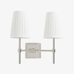 Carica l'immagine nella visualizzazione Galleria, Lampada da Parete con Paralumi in Lino Bianco Derlina – Lampada Retrò Multi-Testa in Metallo