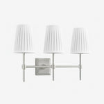 Carica l'immagine nella visualizzazione Galleria, Lampada da Parete con Paralumi in Lino Bianco Derlina – Lampada Retrò Multi-Testa in Metallo