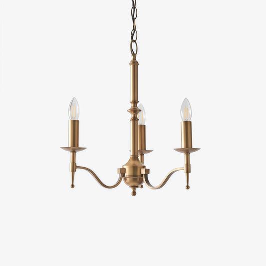 Candelabro de Latón y Níquel Tela – Lámpara Elegante de Múltiples Luces para Vestíbulos y Cocinas