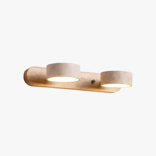 Aplique de Pared Ajustable Rústico Elias de Travertino y Madera