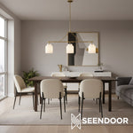 Load image into Gallery viewer, Hanton Modern Linear Hanging Light – Damp Rated for Kitchen & Bathroom