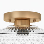 Load image into Gallery viewer, Ixionis Stained Engraved Pattern Glass Flush Mount Ceiling Light