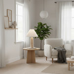 Carica immagine nel visualizzatore della Galleria, Albi Lampada da Tavolo Minimalista in Marmo – Paralume Elegante in Tessuto Adatto a Qualsiasi Ambiente