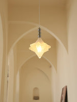 Load image into Gallery viewer, Art Deco Astris Elara Star Pendant Light - Frosted Glass Pendant with Geometric Style