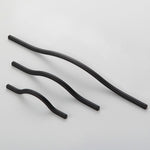 Load image into Gallery viewer, Curved Cabinet Handles – Minimalist Black Gold Cabinet Door Handle Set