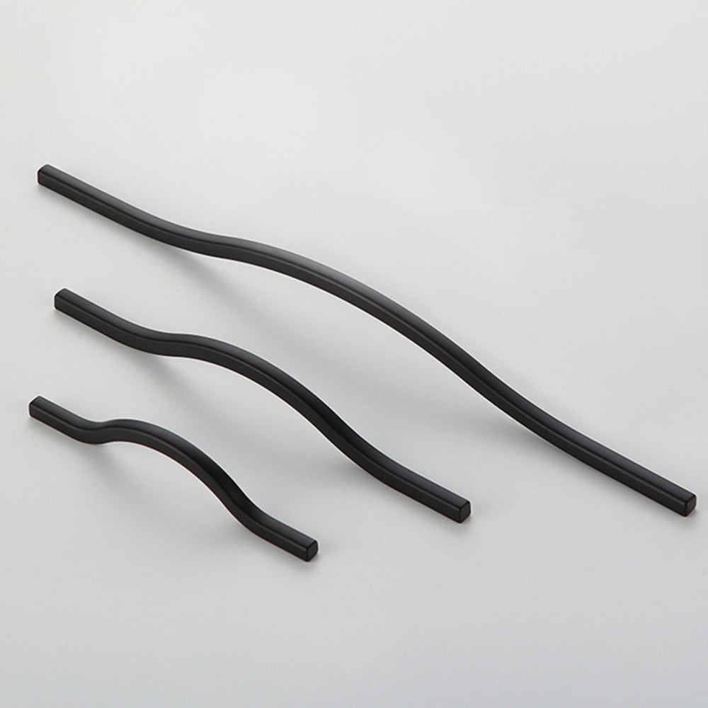 Curved Cabinet Handles – Minimalist Black Gold Cabinet Door Handle Set