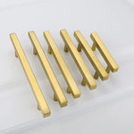 Load image into Gallery viewer, Gold Square Bar Cabinet Drawer Pulls – Modern Gold Cabinet Handles