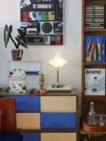 Load image into Gallery viewer, Art Deco Star Table Lamp - Frosted Glass Light for Modern Bedrooms - Astris Lyra