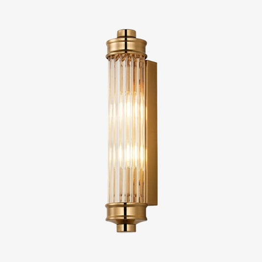 Bravira Ribbed Cylindrical Glass Wall Sconce - Modern Nordic Wall Light for Hallway and Living Space U03