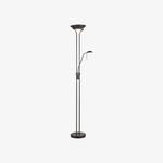 Load image into Gallery viewer, Linexis Art Deco Metal & Opal Glass Floor Lamp – Dual-Light Design for Modern Interiors