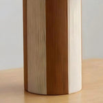 Carica l'immagine nella visualizzazione Galleria, Cylindrical striped table lamp base with woven panel texture