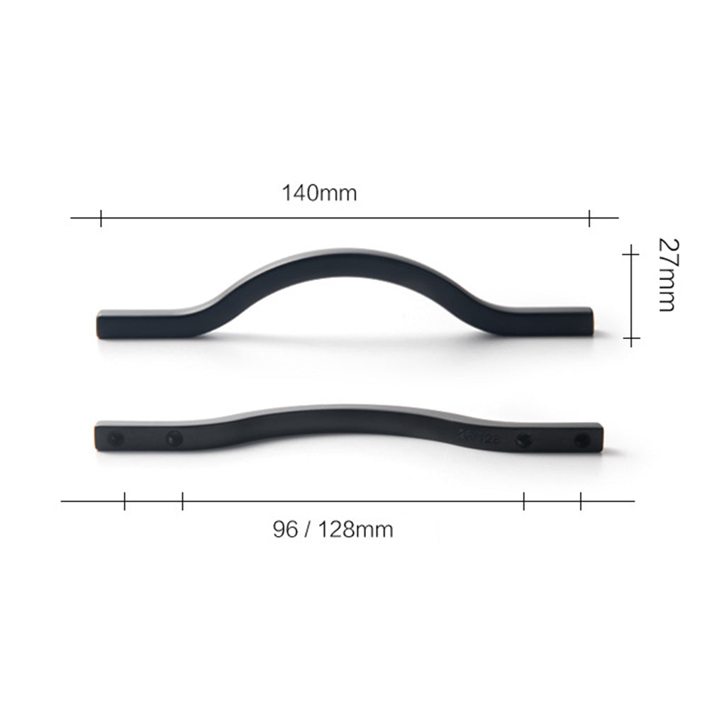 Curved Cabinet Handles – Minimalist Black Gold Cabinet Door Handle Set