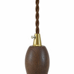 Load image into Gallery viewer, Braided brown suspension cord connected to the dark wood grip