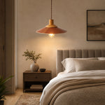 Carica l'immagine nella visualizzazione Galleria, Brown leather pendant in a warm bedroom