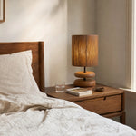 Cargar imagen en el visor de la Galería, Natural wabi sabi table lamp on a bedroom nightstand