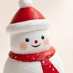 Carica l'immagine nella visualizzazione Galleria, Close detail of handmade wooden snowman face and scarf