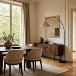 Załaduj obraz do przeglądarki galerii, Veslin French Style Floral Arc Floor Lamp - Pleated Fabric Floor Light for Bedroom