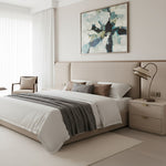 Cargar imagen en el visor de la galería, Lámpara de mesa apilada Tarivon – Pantalla de lino antiguo moderna para dormitorio y sala de estar