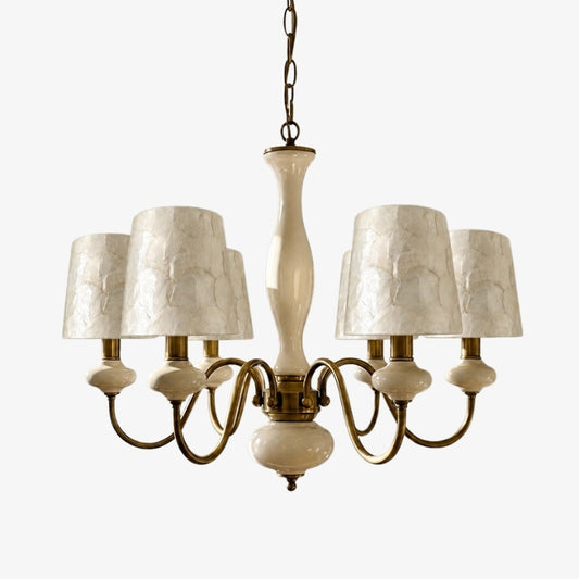 Shellure Lustre Rétro Texture Coquille - Luminaire Sculptural de Style Côtier