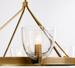 Afbeelding laden in galerijweergave, Auria met de hand geblazen glazen metalen kroonluchter - hedendaags messing ontwerp