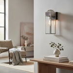 Afbeelding laden in galerijweergave, Georgon Buitenmuurlantaarn – Heldere Glazen Kap, Klassieke Architecturale Stijl voor Buitenruimtes