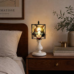 Cargar imagen en el visor de la Galería, Smoke purple cat lamp on bedroom nightstand