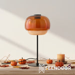 Load image into Gallery viewer, Clinco Standing Lamp – Retro Mushroom Glass Light for Bedroom Décor