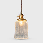 Afbeelding laden in galerijweergave, Japanse vintage hanglamp van craqueléglas