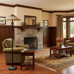 Load image into Gallery viewer, TF Dark Star Tiffany Art Glass Floor Lamp – Vintage-Inspired Metal Base Accent Lighting