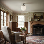 Load image into Gallery viewer, Glorica White Opal Sphere Modern Semi-Flush Light for Bedroom & Entryway