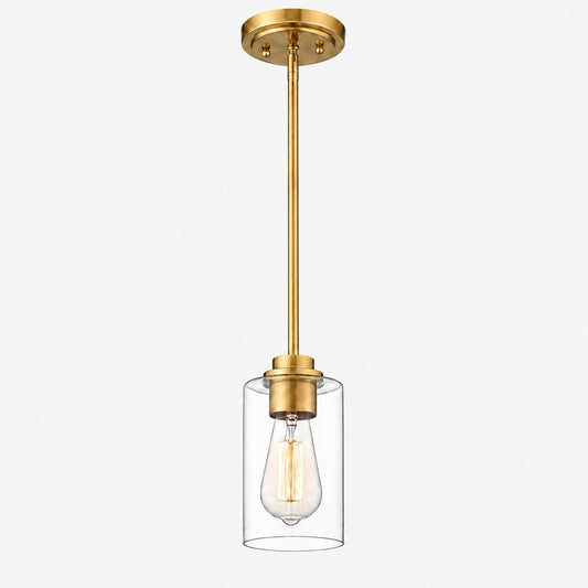 Modern Clear Glass Pendant Light for Kitchen Island and Foyer