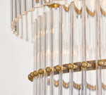 Load image into Gallery viewer, Lumora Crystal Pendant Light – Elegant Tumbled Brass & Cut Glass