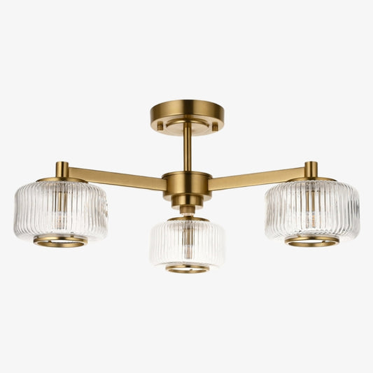 Lámpara de Techo Canovus con Vidrio Acanalado - Luz Industrial de Metal para Sala