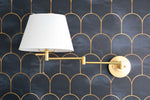 Load image into Gallery viewer, Ornato Luxe Brass Schoolhouse Sconce - Art Deco Wall Light with White Glass Shade