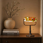 Load image into Gallery viewer, TF Tivanny Floral Stained Glass Desk Lamp - Vintage Table Light for Bedroom Study Living Room