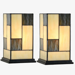 Afbeelding laden in galerijweergave, TF Manchester vierkante tafellamp - klassieke glas voor woonkamer en slaapkamer