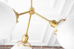 Load image into Gallery viewer, Glorica Glass Chandelier - Brass Globe Ceiling Light with Opal Shade