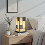 Afbeelding laden in galerijweergave, TF Manchester vierkante tafellamp - klassieke glas voor woonkamer en slaapkamer