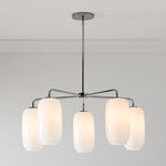 Afbeelding laden in galerijweergave, Lumivelle 5-Lichts Kiezelkroonluchter - Moderne Glazen Hanglamp