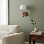 Cargar imagen en el visor de la galería, Lámpara de pared Savara moderna con base curva – Pantalla de tela suave y difusa para pasillos y salas de estar