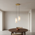 Load image into Gallery viewer, Alabresca Mid Century Alabaster Pendant Light – Multi Head Hanging Lamp for Kitchen Island