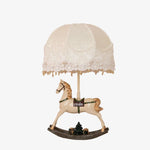 Cargar imagen en el visor de la Galería, Full vintage rocking horse table lamp on white background