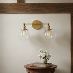 Afbeelding laden in galerijweergave, Lumio Globe glazen globe kaptafelverlichting - moderne tweelichts badkamerwandlamp