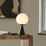 Load image into Gallery viewer, Ulvara Modern Table Lamp - Glass Globe and Tapered Base for Bedroom Glow