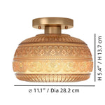 Load image into Gallery viewer, Ixionis Stained Engraved Pattern Glass Flush Mount Ceiling Light