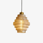 Bild in der Galerieansicht laden, Amara Nordic gestreifte Buntglas-Flaschen-Hängeleuchte