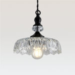 Charger l’image dans la visionneuse de la galerie, Suspension Verdoma en laiton vintage avec verre transparent - Lampe suspendue fleur pour salle à manger et espaces de vie