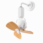 Carica l'immagine nella visualizzazione Galleria, Adjustable compact fan in white with light wood grain blades
